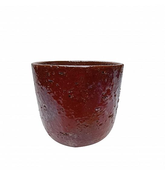 Lonec keramični Coral bordo glaziran 13 cm