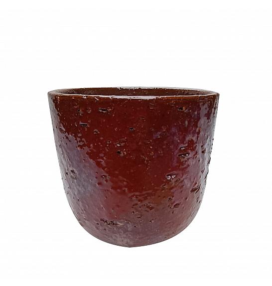 Lonec keramični Coral bordo glaziran 17 cm