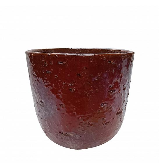 Lonec keramični Coral bordo glaziran 20 cm