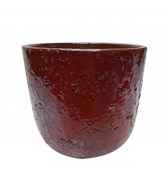 Lonec keramični Coral bordo glaziran 21 cm